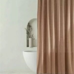 Casaluna Chambray Shower Curtaib in Clay